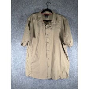 Gerry Mens XL Beige Button Up Short Sleeve Shirt Outdoor Hiking‎ Camping